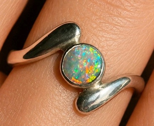 Sterling silver ring crystal - ,