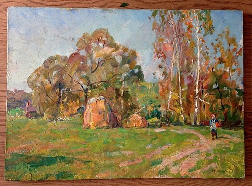 Grande huile sur toile - , de