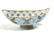 ?? ANCIEN VASE COUPE BASSIN ÉMAUX SUR CUIVRE ORIENTALE BERBÈRE SYRIEN OTTOMAN