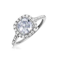 Bague Halo En Argent Sterling