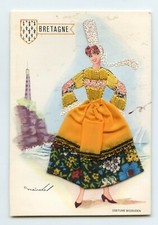 Carte postale brodée et ajoutis tissus  . BRETAGNE