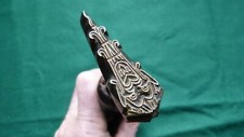 OUTIL ANCIEN BRONZE RELIURE RELIEUR FER A DORER FLEURON