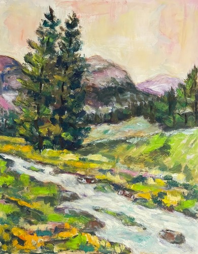 Paysage provence gouache - provence,
