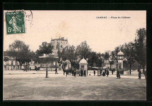 Cpa jarnac place chateau - du,