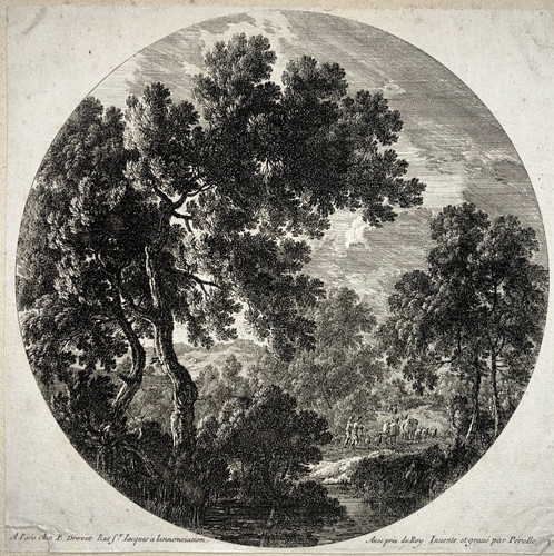 Bergers arbres paysage gravure - arbres,