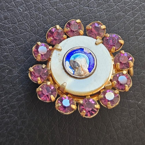 Broche circulaire nacre - , &