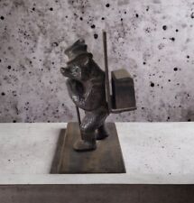 ours porte boite d'allumette de la foret noir en metal 