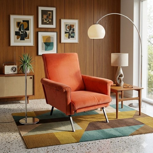 Fauteuil vintage métal et - fauteuil, en