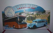 PLAQUE PLASTIFIEE :  FÊTE DU CAR - VANOSC - ESPACE BESSET - IRISBUS / CITROËN