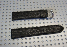 NEUF bracelet montre cuir de vachette 20mm noir façon requin