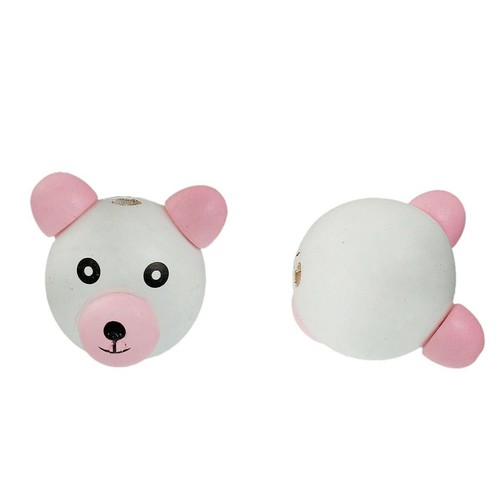 Perle ourson rose blanc - 3d,