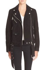 Femmes Noir Suède Cuir Veste