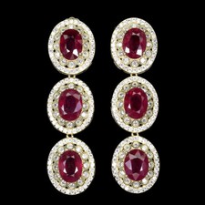 925 Argent Sterling Boucles Ovale Rubis 8x6mm Gemmes Naturelles Bijoux Cadeau