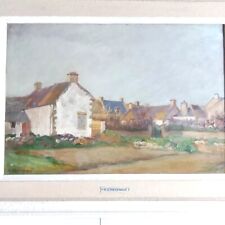 Tableau Henri Ethevenaux 1870 1947 Maison de Pêcheurs Bretagne 55 x 71 cm