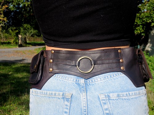 Ceinture multipoche cuir - ceinture,