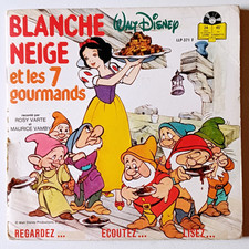 Disney "Blanche Neige Et Les 7 Gourmands", Vinyl Livre-Disque SP 45t, 1983