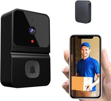 Interphone Sonnette porte sans fil avec Caméra, vidéo Wi-Fi avec Vision Nocturne