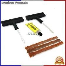 KIT DE REPARATION TUBELESS PNEUS VOITURE MOTO+OUTILS Meilleure Qualité 3 Mèches
