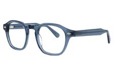 250€ Lunettes de vue rondes pantos bleu translucide Rétro AVM 50 mm Style Moscot