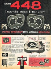PUBLICITE ADVERTISING 035  1960  TEPPAZ 448   éléctrophone