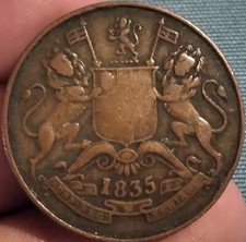 MONNAIE INDE BRITANNIQUE HALF ANNA EAST INDIA COMPANY 1835 refA305