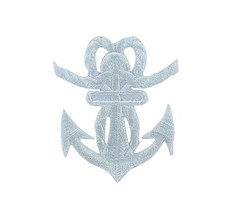 Patch ecusson brodé drapeau backpack ancre marine blanche  thermocollant