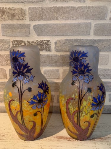 Paire vases legras modèle - legras,