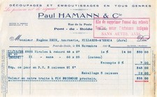 1928 DECOUPAGES ET EMBOUTISSAGES EN TOUS GENRES PAUL HAMANN A PONT DE ROIDE -