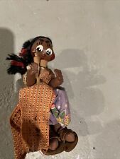 Poupée Amérindienne Vintage Corps Souple Tête En Caoutchouc Vêtements Et Cheveux