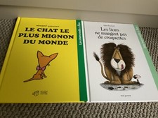 LOT 2 LIVRES ENFANTS THÈME ANIMAUX CHAT & LION, IDÉE CADEAU !