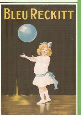 "Illustrateur" carte postale -BLEU RECKITT -DESSIN: (fillette +ballon bleu)