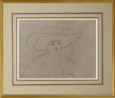 GEORGES GOURSAT dit SEM (1863-1934) DESSIN ORIGINAL FEMME AU CHAPEAU (492)