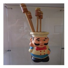 Poterie figurine céramique cuisine fait main vintage 1950 art déco PN France N28