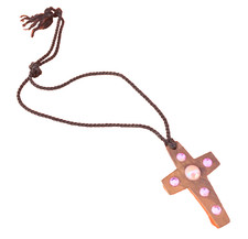 Chapelet sur cordon bois d' olivier