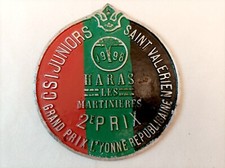 SAINT-VALÉRIEN Yonne 1998 -  Plaque de concours hippique en fonte d'alu