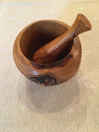 Mortier son pilon bois - son,