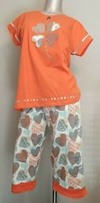 Pyjama Taille 4 Rose Pomme 100% coton Imprimé cœur Orange