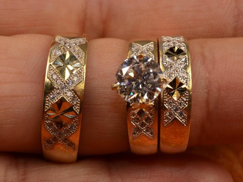 Bague sertie trio - bague, d'un