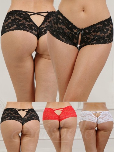 Culotte fendue dentelle avec - culotte,