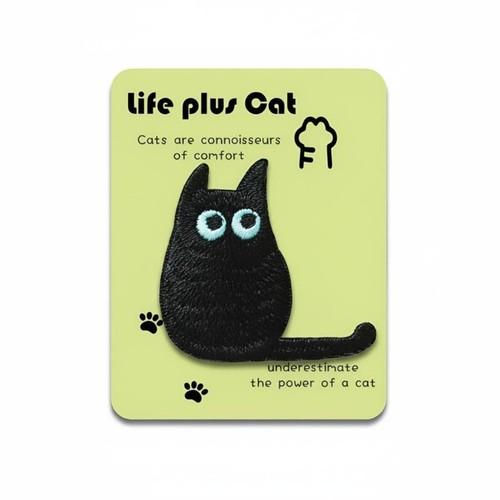 Patch brodé chat noir yeux - brodé,