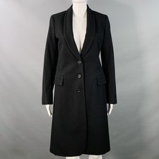 Ann Demeulemeester Taille M Manteau En Laine Noir À Col Châle