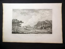 Gravure Incisione 18e Lac Achéron Champs Élysées Saint-Non POZZUOLI Cuma FUSARO
