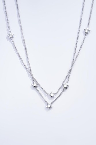 Collier double rang acier - double,