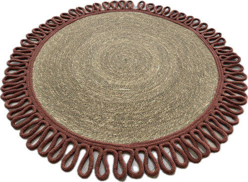 Tapis rond tissé main - tissé,