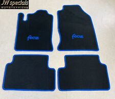 Tapis de Voiture Sol Ford Focus 1 MK1 Noir Bleu 1998-2004 Paragraphe 4tlg