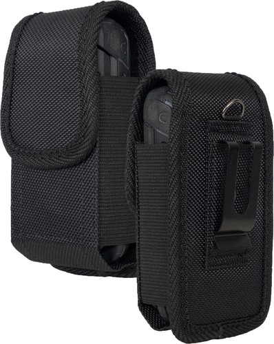 Noir toile étui pochette - noir, clip