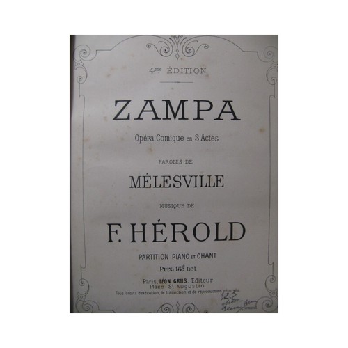 Herold ferdinand zampa - herold, opéra