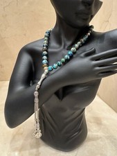 Perles de prière en jaspe impérial sédiment bleu mer chapelet islamique Misba...