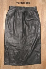 Jupe Mi-Longue En Cuir Noir En