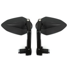 Noir Rétroviseurs Miroirs Latéral Embout de Guidon de Moto/Scooter Diamant'